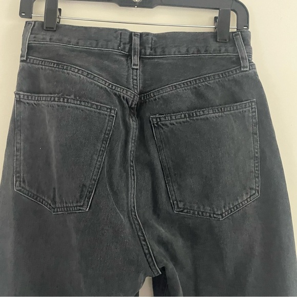 Agolde Black 90s Pinch Waist Destroyed Cotton Denim Straight Jeans 37672 - Picture 6 of 14